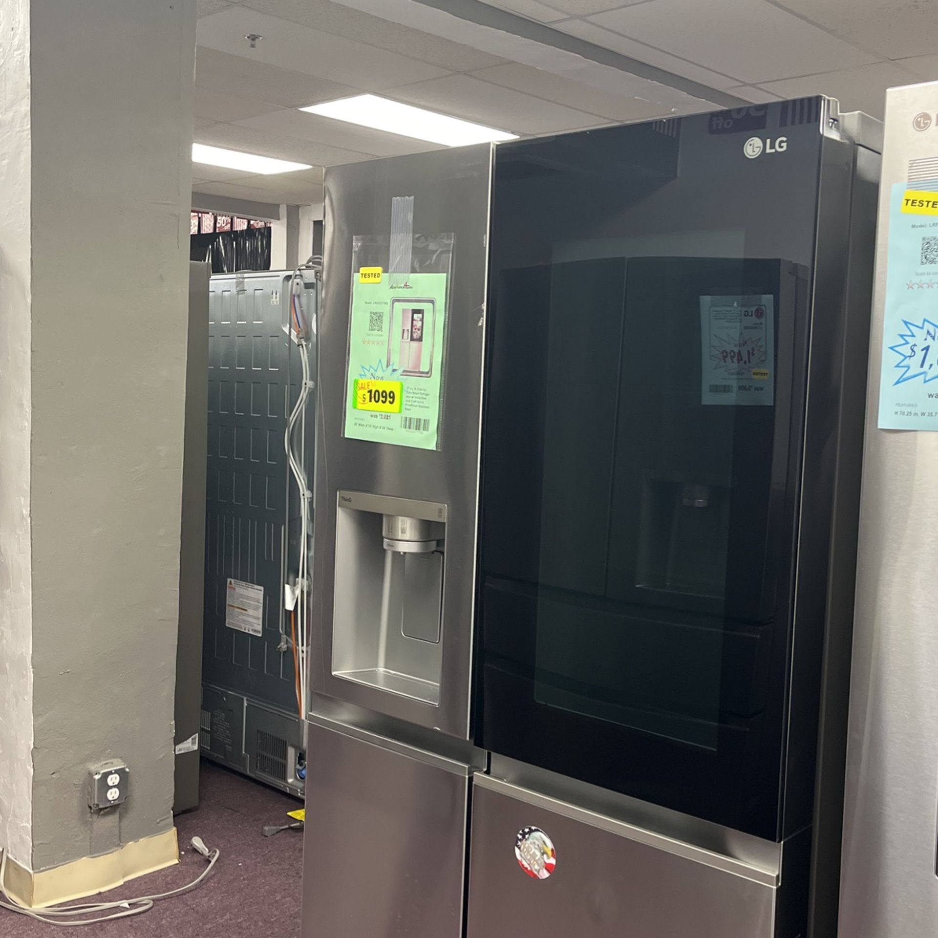 Refrigerator Lg Side By Side 36” In Wide New Open Box And 1 Year Warranty
