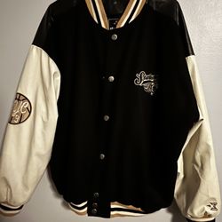 Starburry Leather Basketball Varsity Jacket