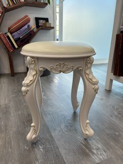 White Vanity Stool
