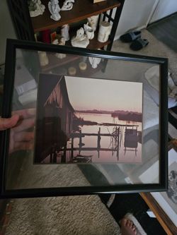 Framed Waterfront Dock Photo Print