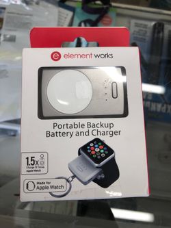 Element works portable backup battery and charger gray with key chain