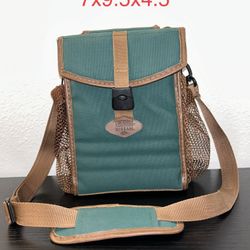   Thermos Nissan Promo Insulated Lunch Bag Box Green Brown w/ Crossbody Strap