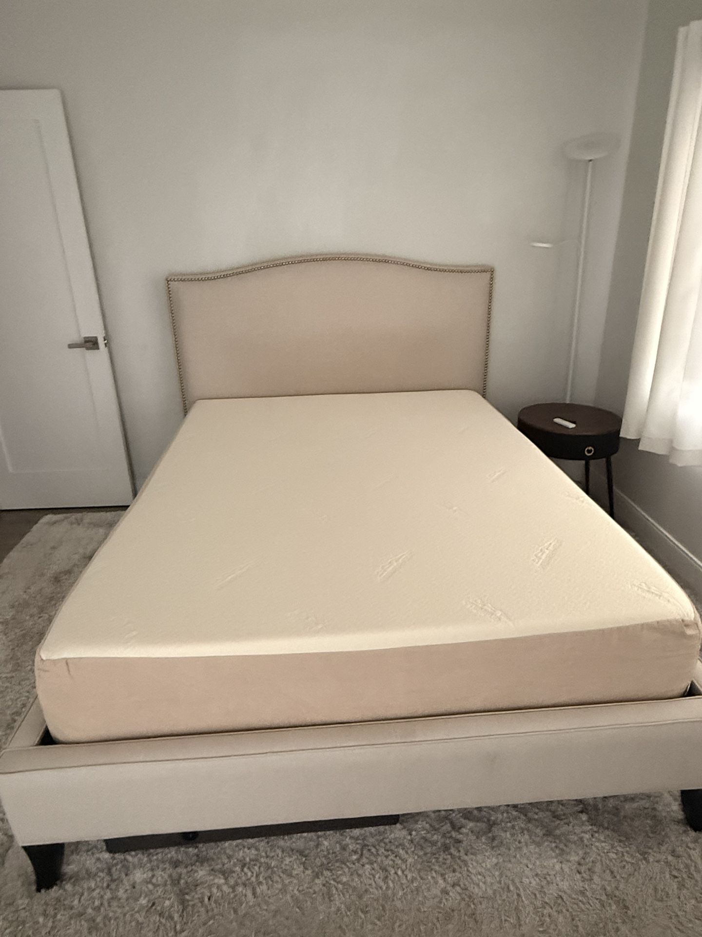 Queen Tempurpedic Mattress & West Elm Bed Frame