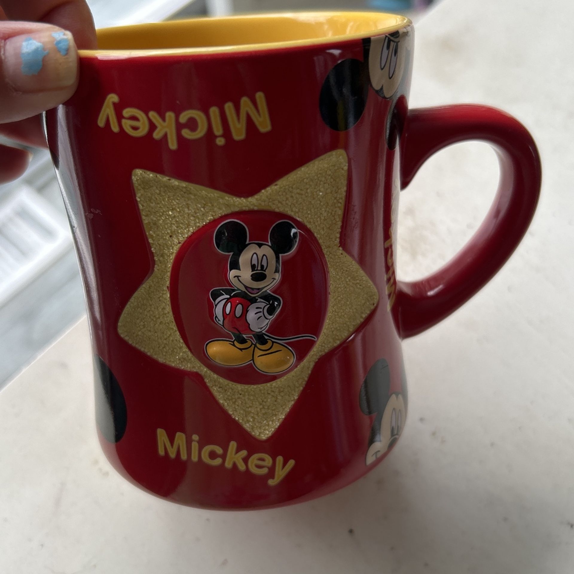 Mickey Glitter Gold Star Mug