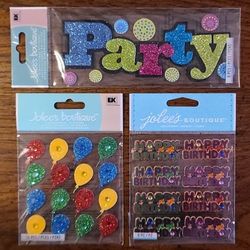 3pkg Jolee's Boutique Birthday Scrapbook Stickers 