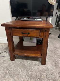 Wood side table