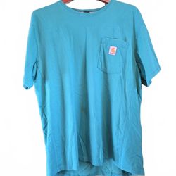 Carhartt Relaxed Fit T-Shirt - Teal - Size Large - READ DESC