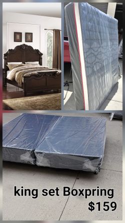 King bed with mattress and boxpring