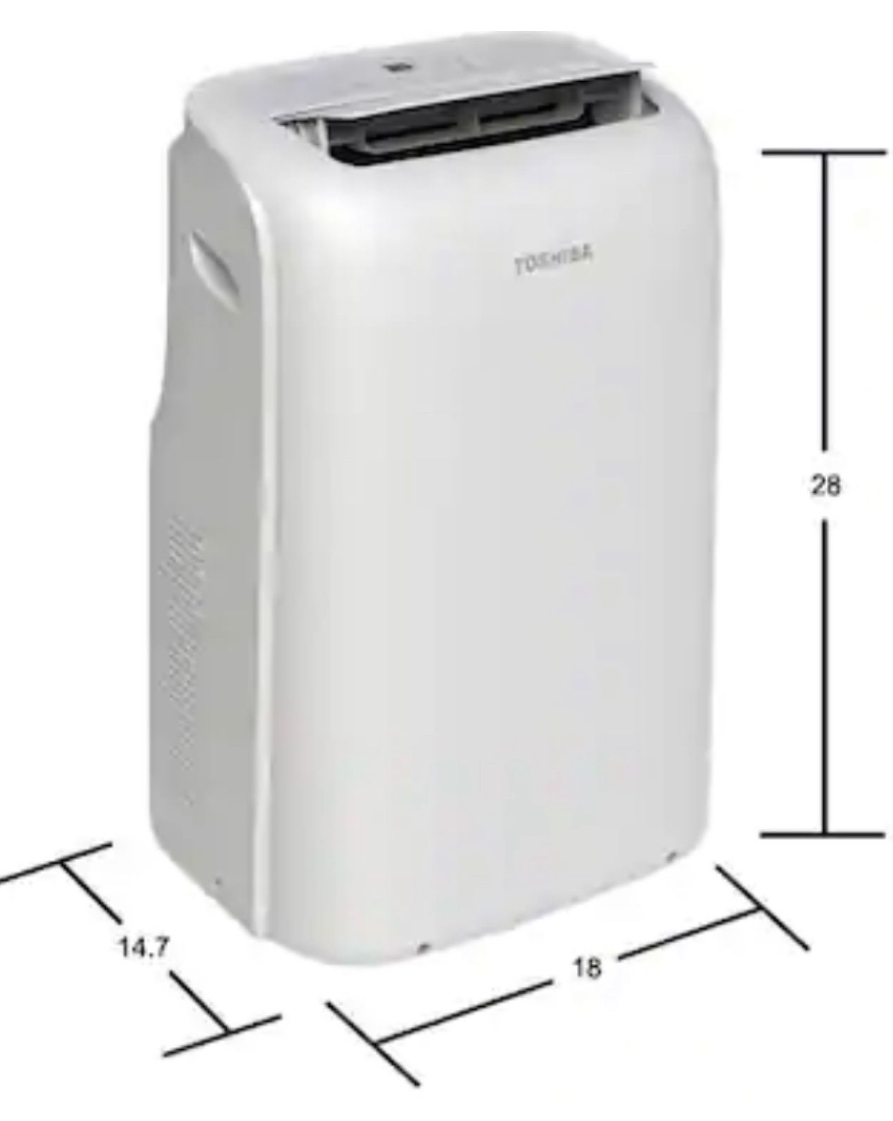 Used Toshiba 8,000 BTU Portable Air Conditioner Cools 350 Sq. Ft. with Dehumidifier and Remote Control in White