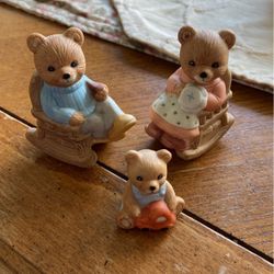 Home Interiors Family Rocking Chair Bears Set