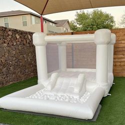 Mini White Bouce House 8ft X 8ft