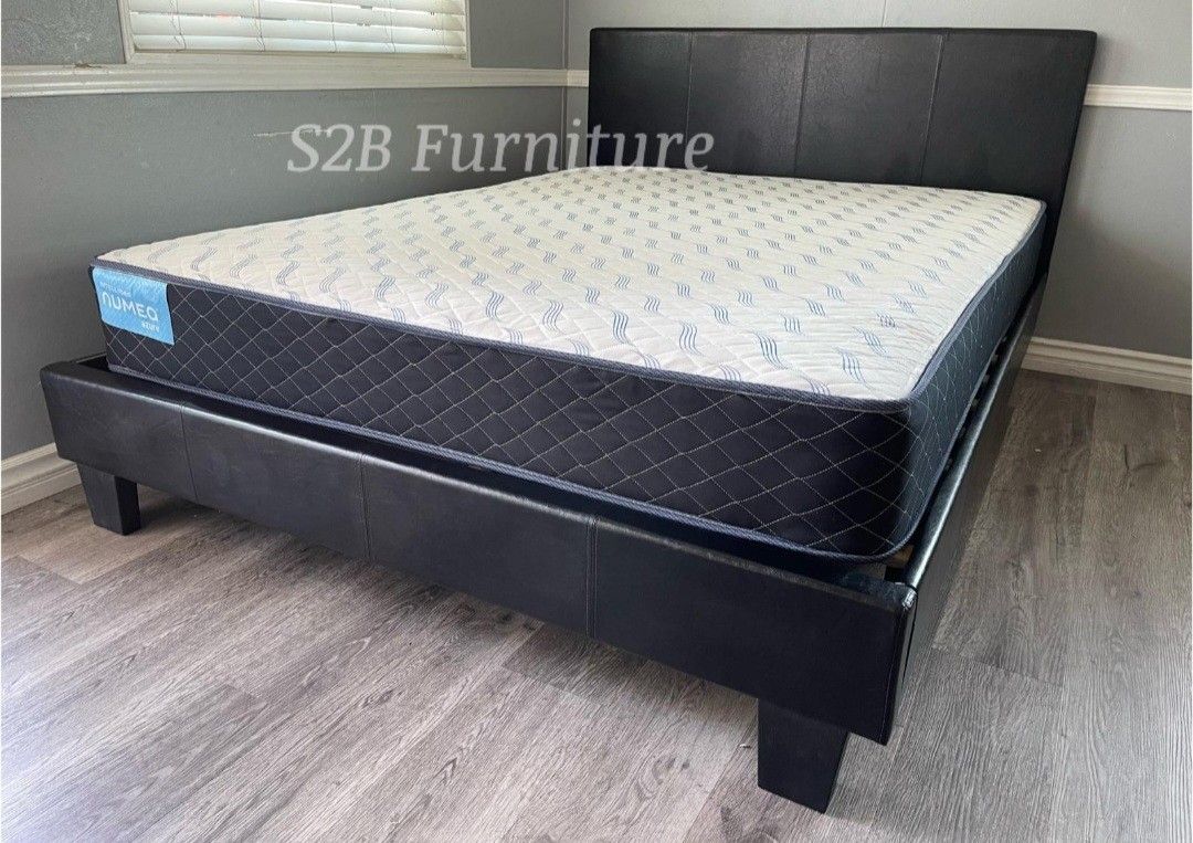 Queen Espresso Platform Bed With Ortho Mates!