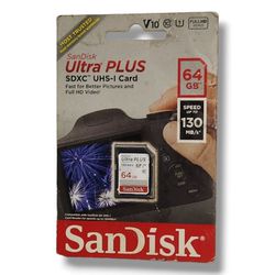 SanDisk - Ultra Plus 64GB SDXC UHS-I Memory Card