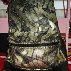 Victoria's Secret Black And Gold Bookbag Great Condition 