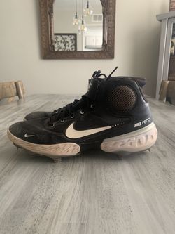 Nike Alpha Huarache 3 High Black White Metal Baseball Cleats
