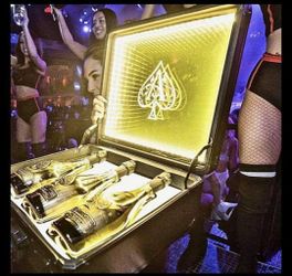 Logotipo personalizado, funda recargable LED Ace of Spade, funda transportadora de botellas de champán para boda, Club nocturno, fiesta, Bar