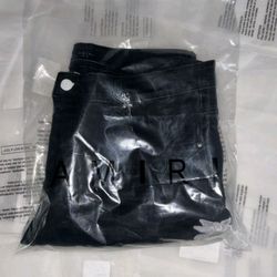 Amiri Station Patch Repair Slim Jeans Vintage Black Size 32 NWT Designer Denim