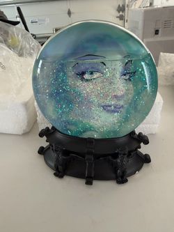 Large Decorative Snow Globe with Face Design