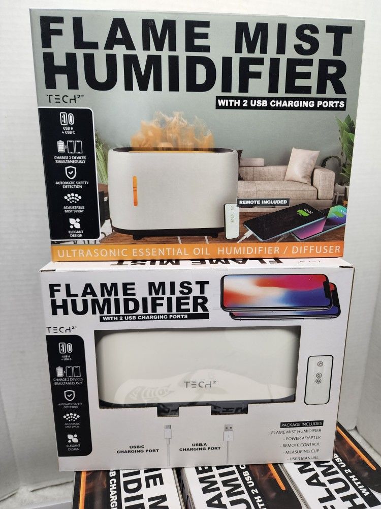 Flame Mist Essential Oil Humidifier/ Diffuser W/usb Charging Ports $6 Each Brand New (Price Is Firm)