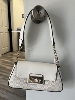 White, juicy couture, shoulder bag with charm