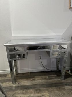 Mirror glass console entryway table