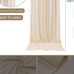 Wrinkle Free Backdrop Curtain for Parties Soft Fabric Drapes Wedding Cream Curt