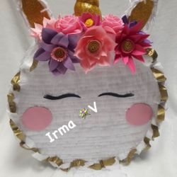 Unicornio Piñata Redonda Decorativa🎉