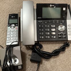 AT&T DECT 6.0 Expandable Corded/Cordless Phone System With Digital Answering System (CL84115)