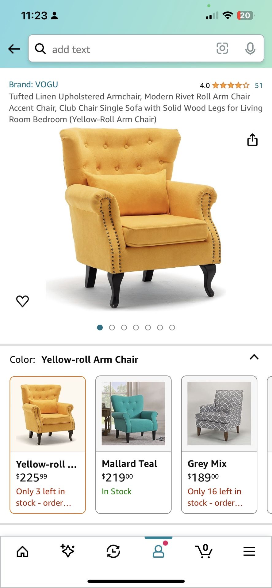Modern Rivert Roll Arm Chair