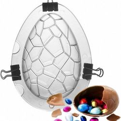 Easter Egg Mold - MoldFun Giant Surprise Toy Egg Maker, Dinosaur Egg Polycarbonate Plastic Mould for Chocolate Jello Soap Bath Bomb Lotion Bar Clay Pl