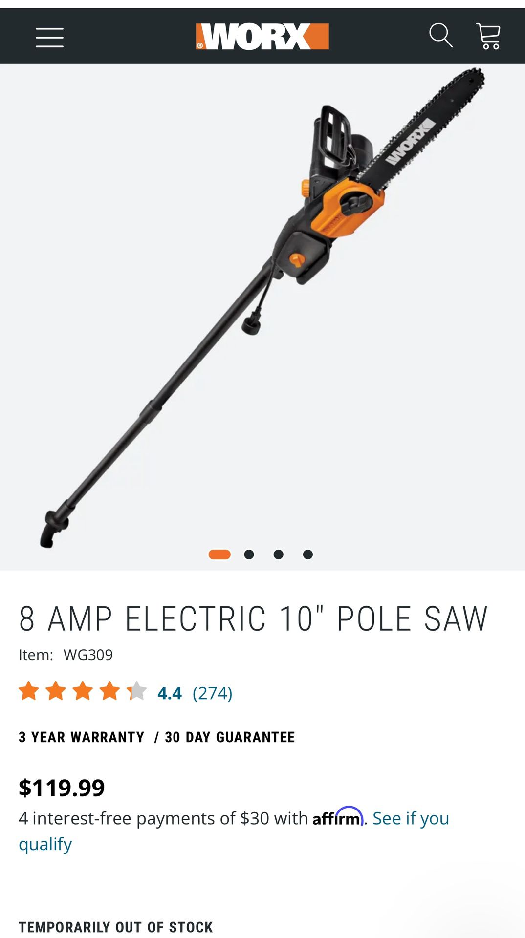 Worx 2 In 1: Chain Saw And Pole Saw