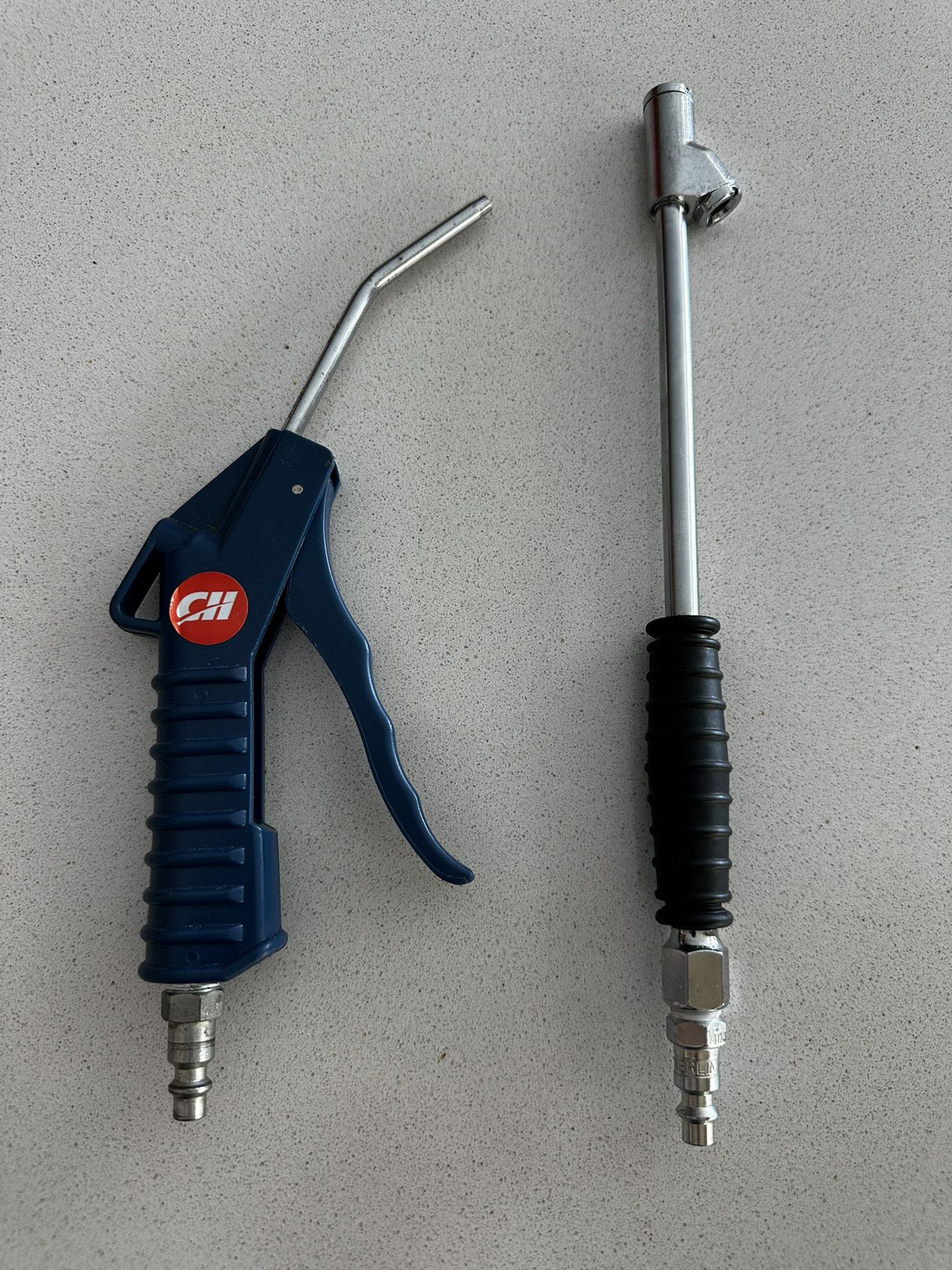 C&H Pistol Grip Blow Gun Plus Tire Dual Inflator Both With 1/4” NPT Make Plug Installed.