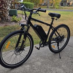 Black Electric Bicycle 48v 26in Tires
