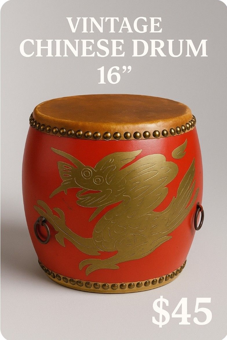 Chinese Dragon Drum - Handcrafted 16" - Only $45!