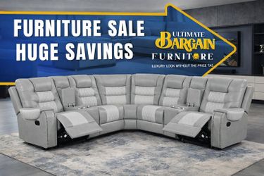 Oversized Gray Reclining Sectional with Storage & Cupholders