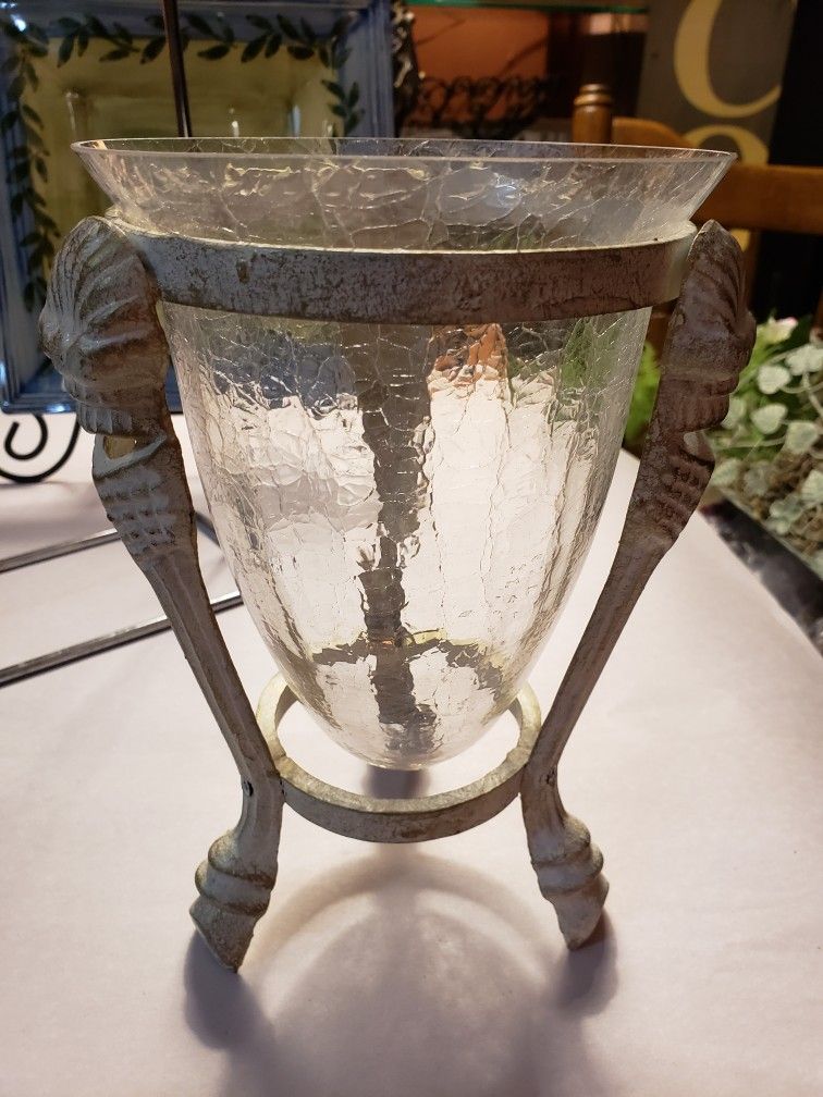 Steel Candle Holder With Crackle Finish Votive