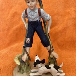 Norman Rockwell “Boy on Stilts” By The Danbury Mint September 1980 Figurine