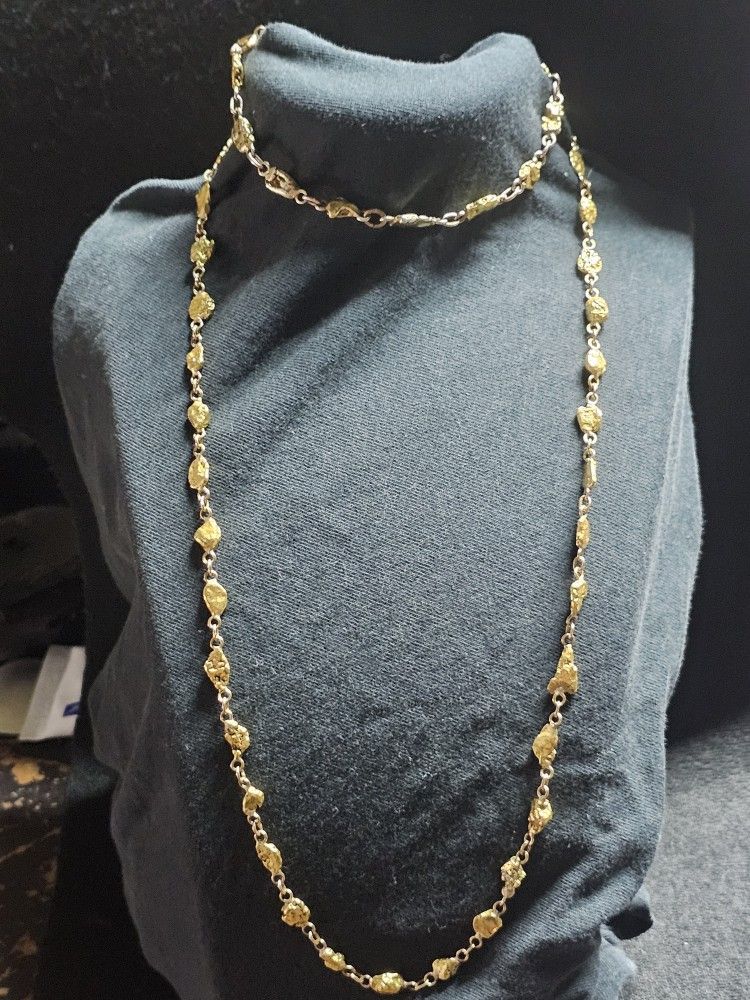Alaskan gold nugget chain and bracelet.