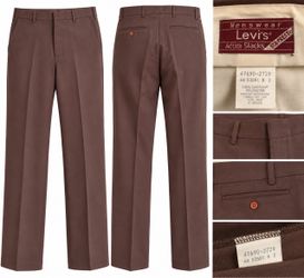 Vintage Levi's Action Slacks Sta-Prest Pants Mens 32x32 Brown 47(contact info removed)
