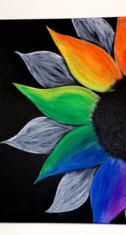 12x12” Acrylic on Canvas Hand Painted Flower