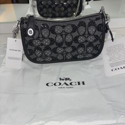 Coach Swinger Bag 20 With Chain In Crystal Signature Jacquard