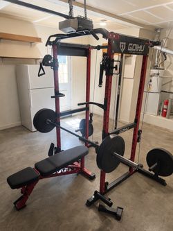 Complete Home Gym Setup – Power Rack, Bench, Barbell & Weights