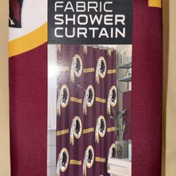 NEW Northwest NFL WASHINGTON REDSKINS Licensed Fabric Shower Curtain RARE