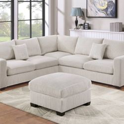 4pcs Sectional Sofa w/ottoman