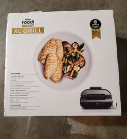 Ninja FG550 Foodi Smart XL 4-in-1 Indoor Grill with 4-qt Air Fryer, Roast, and Bake