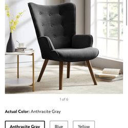 Tribesigns Modern Leisure Armchair Upholstered Living Room Bedroom Chair with Solid Wood Leg for Home Office