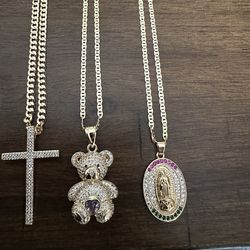 3 gold filled chain with charms