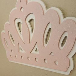 Sparkly Pink Crown Wall Decor 