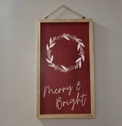Double sided Farmhouse Wood Framed Hanging Wall Sign