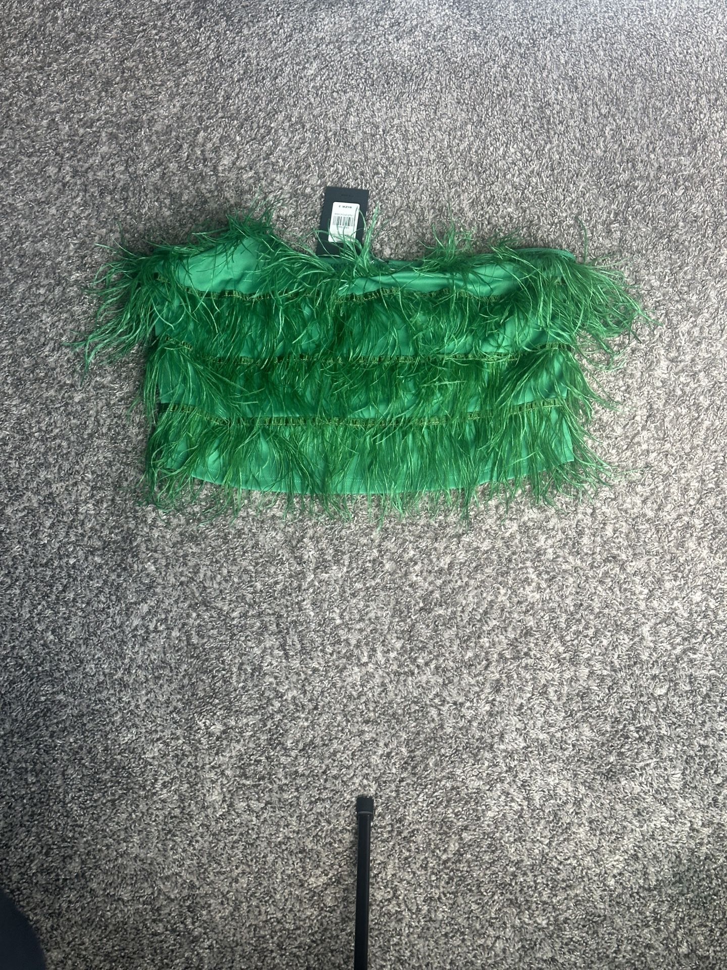 Green Feather Tube Top